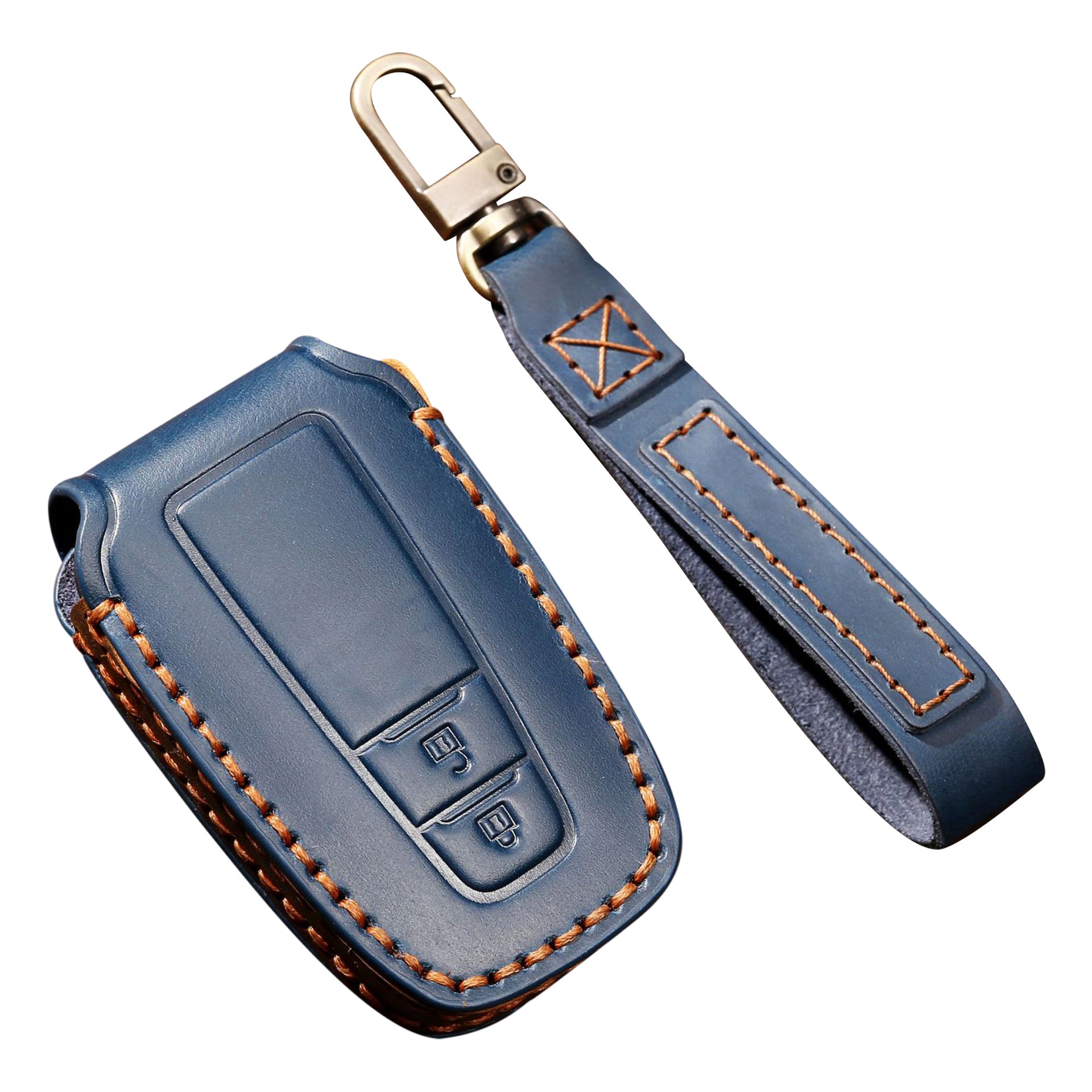 HALLMO Car Remote Key Cover for C005 18 Toyota 2-Keys Crazy Horse Cowhide Leather Protective Case HALLMO Car Remote Key Cover for C005 18 Toyota 2-Keys Crazy Horse Cowhide Leather Protective Case